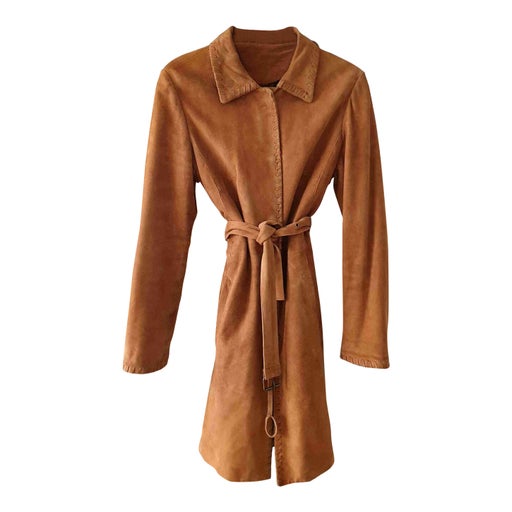 Suede trench coat