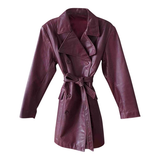 Leather trench coat