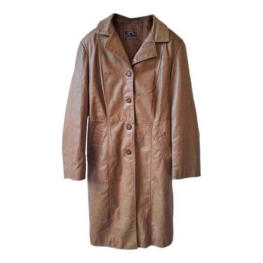 Leather trench coat