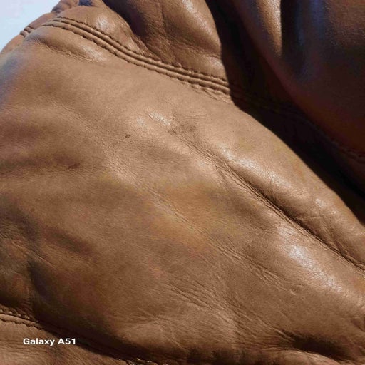 Leather down jacket