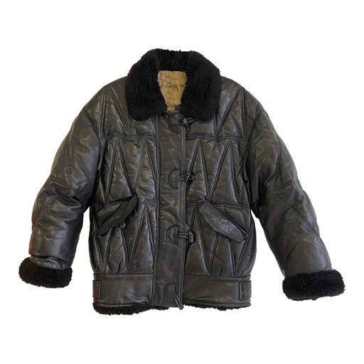 Quilted leather coat