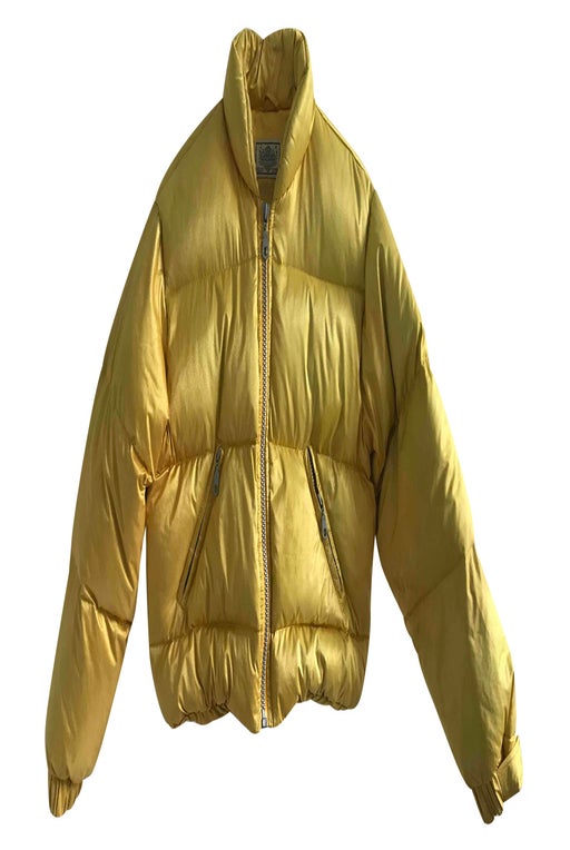 Yellow feather down jacket