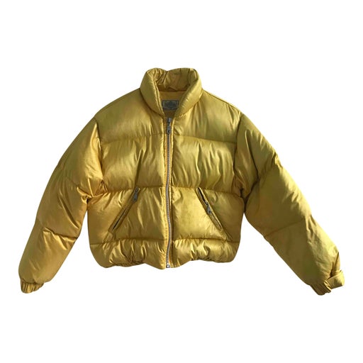Yellow feather jacket hot sale