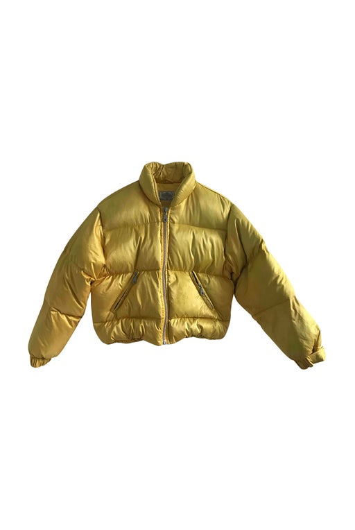 Yellow feather down jacket