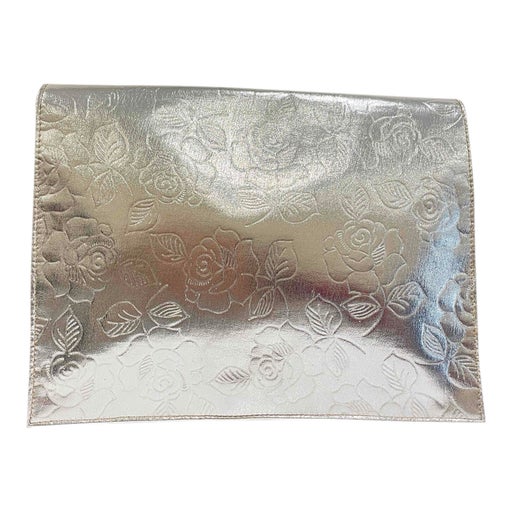 Silver faux leather pouch