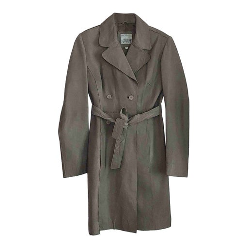 Leather trench coat