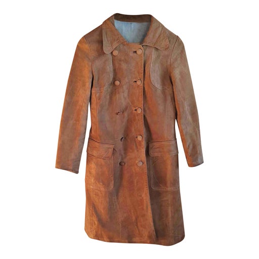 Suede trench coat