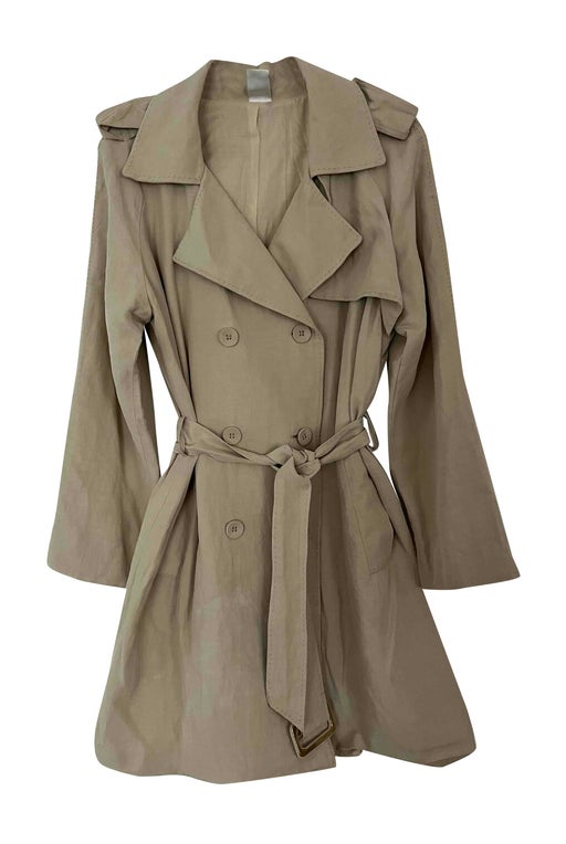 Linen and silk trench coat
