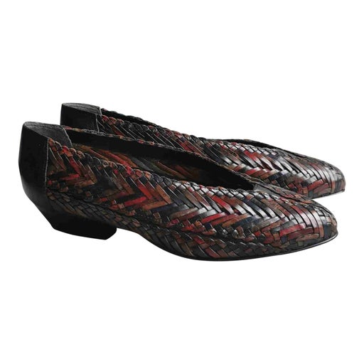 Braided leather ballerinas