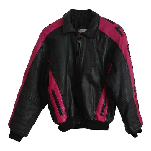 Droopy leather jacket