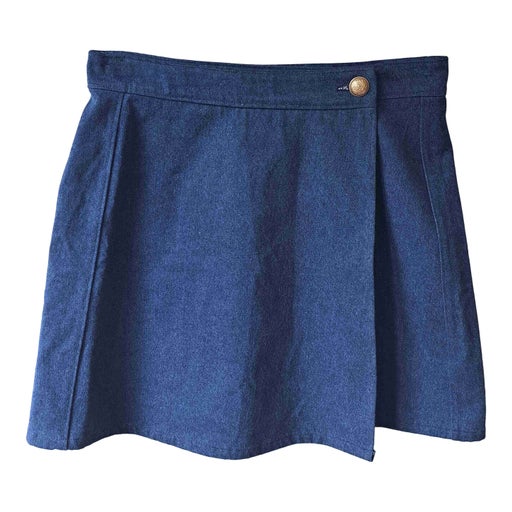 A-line denim mini skirt