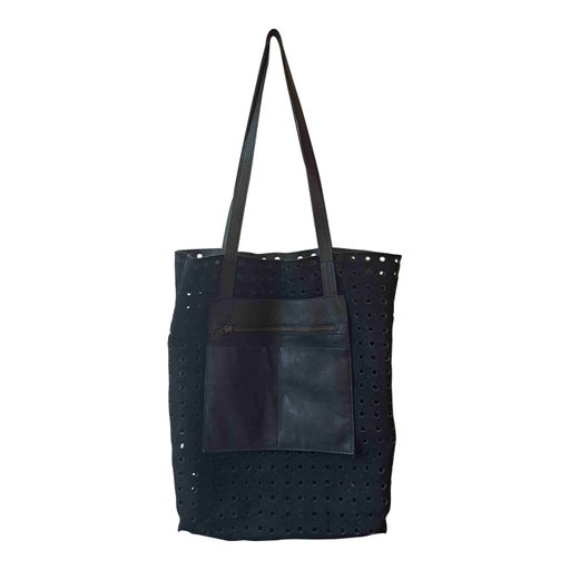 Reversible leather tote