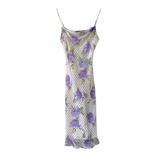Polka dot and flower slip dress