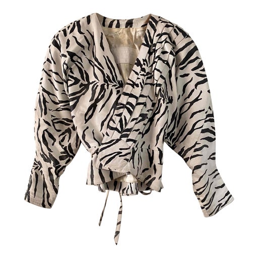 Veste en cuir zébré