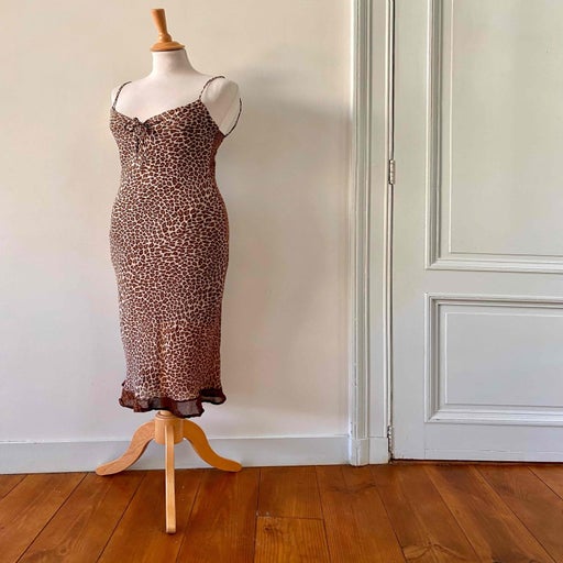 Leopard slip dress