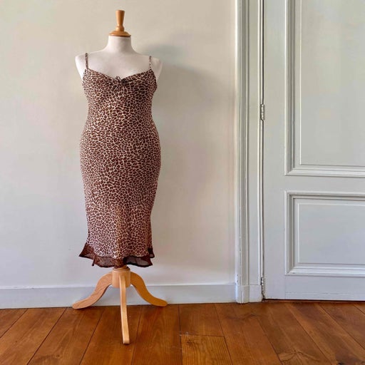 Leopard slip dress