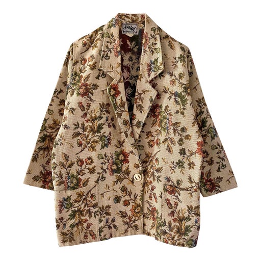 Floral jacquard blazer