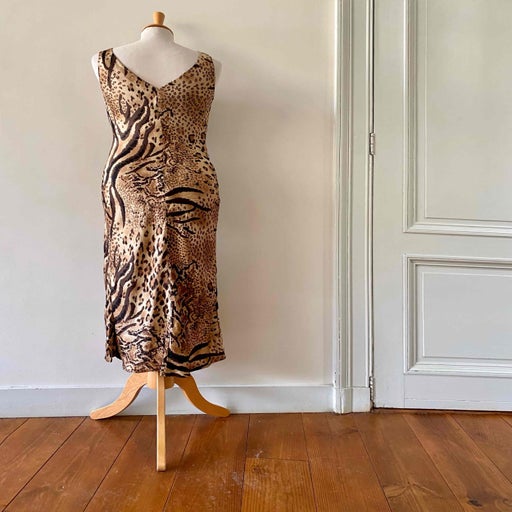 Leopard silk dress