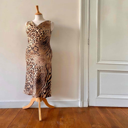 Leopard silk dress