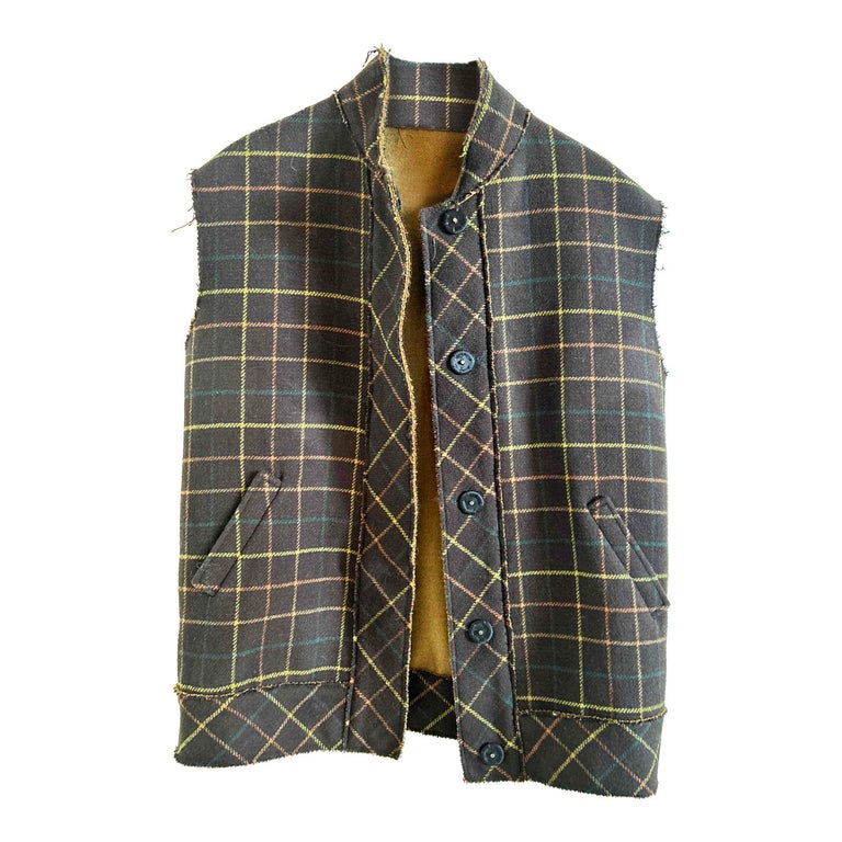Veste sans manches carreaux pour femme Imparfaite