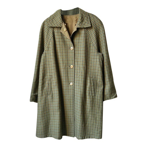 Reversible wool trench coat