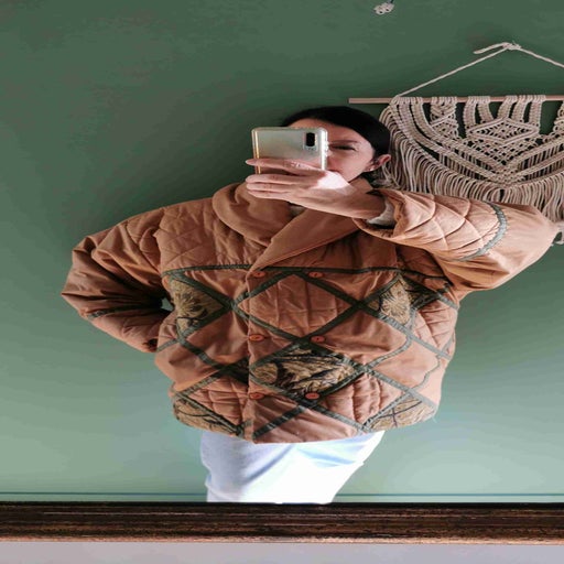 Quilted down jacket