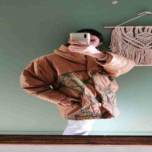 Quilted down jacket