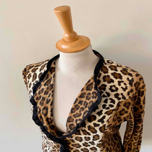 Leopard wool cardigan