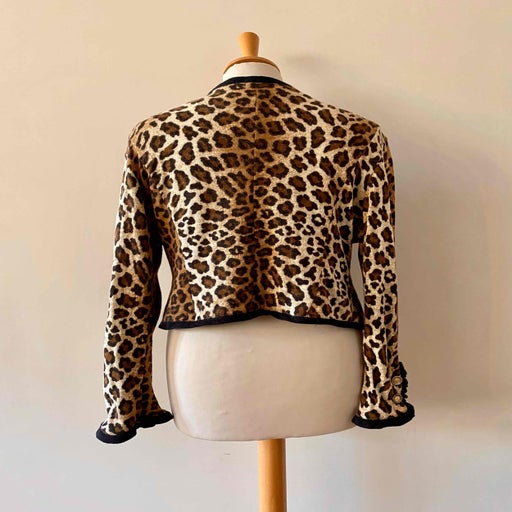 Leopard wool cardigan