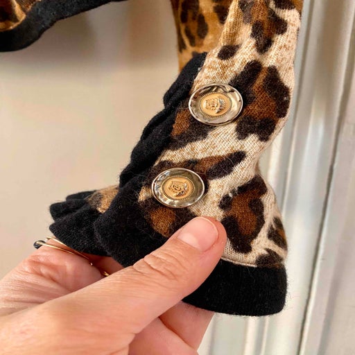 Leopard wool cardigan