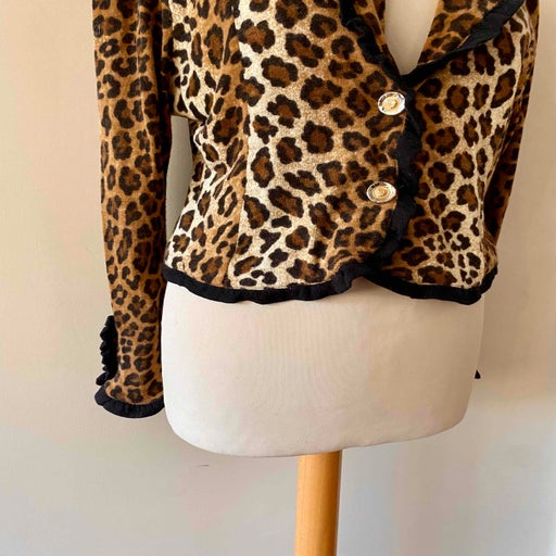 Leopard wool cardigan