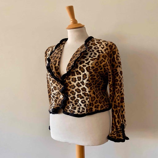 Leopard wool cardigan