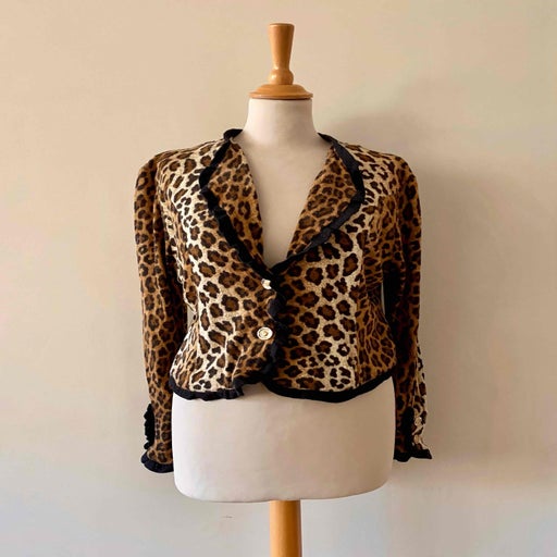 Leopard wool cardigan