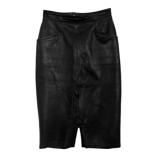 Leather midi skirt