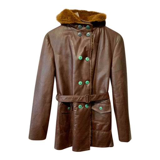 Faux leather coat