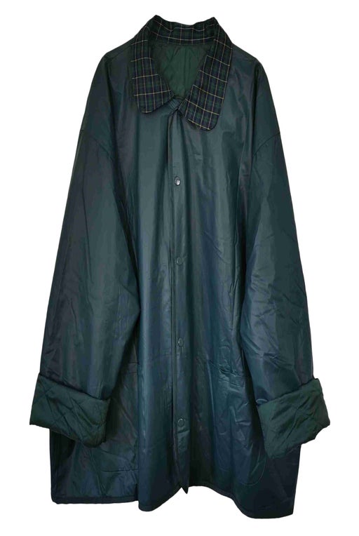 Reversible green raincoat