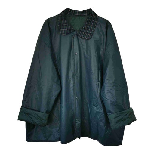 Reversible green raincoat