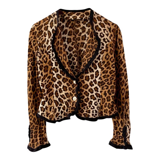 Leopard wool cardigan