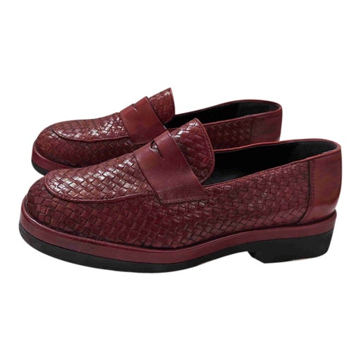 Woven leather moccasins