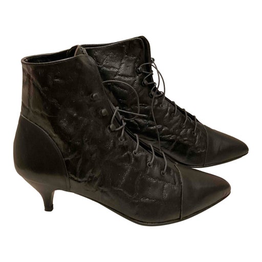 Bottines en cuir à lacet