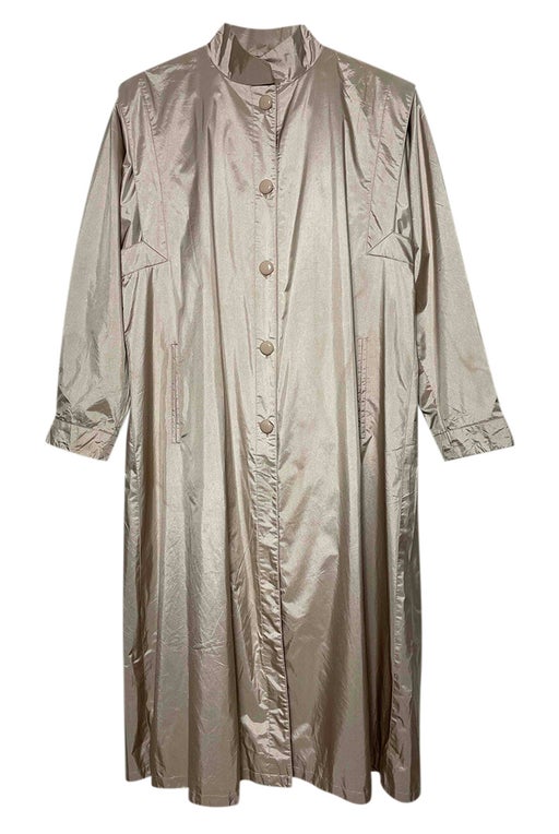 Long beige raincoat
