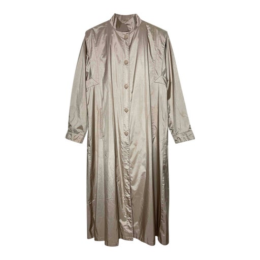 Long beige raincoat