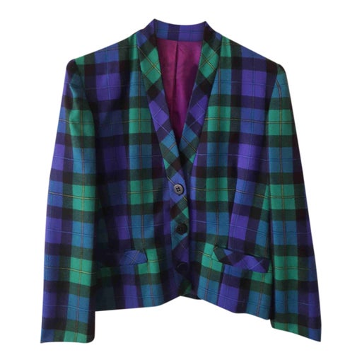 Checked wool blazer
