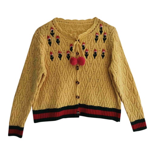 Openwork knit cardigan