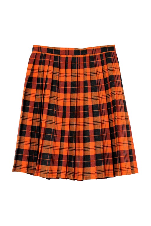 Pleated tartan mini skirt