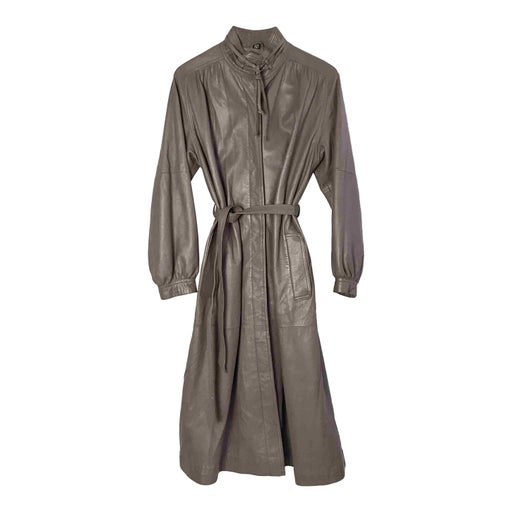 Leather trench coat