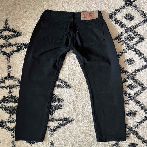 Levi's 501 W28L32 jeans, black, 100% cotton, hem