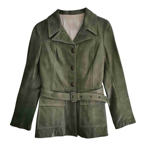 Leather safari jacket