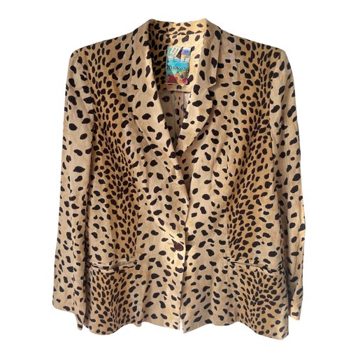 Leopard silk blazer