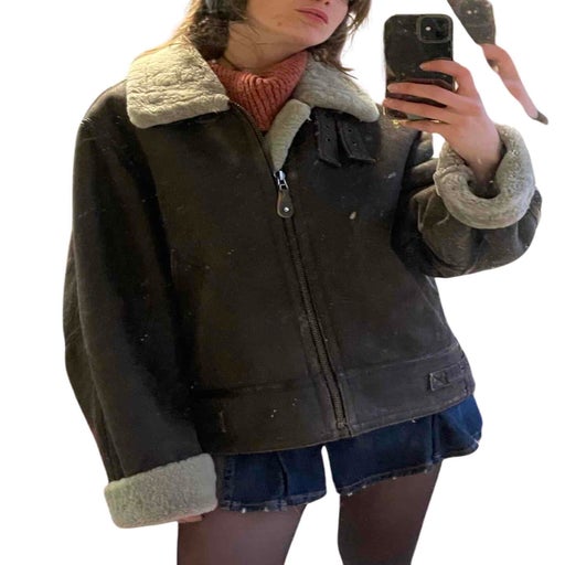Leather bomber
